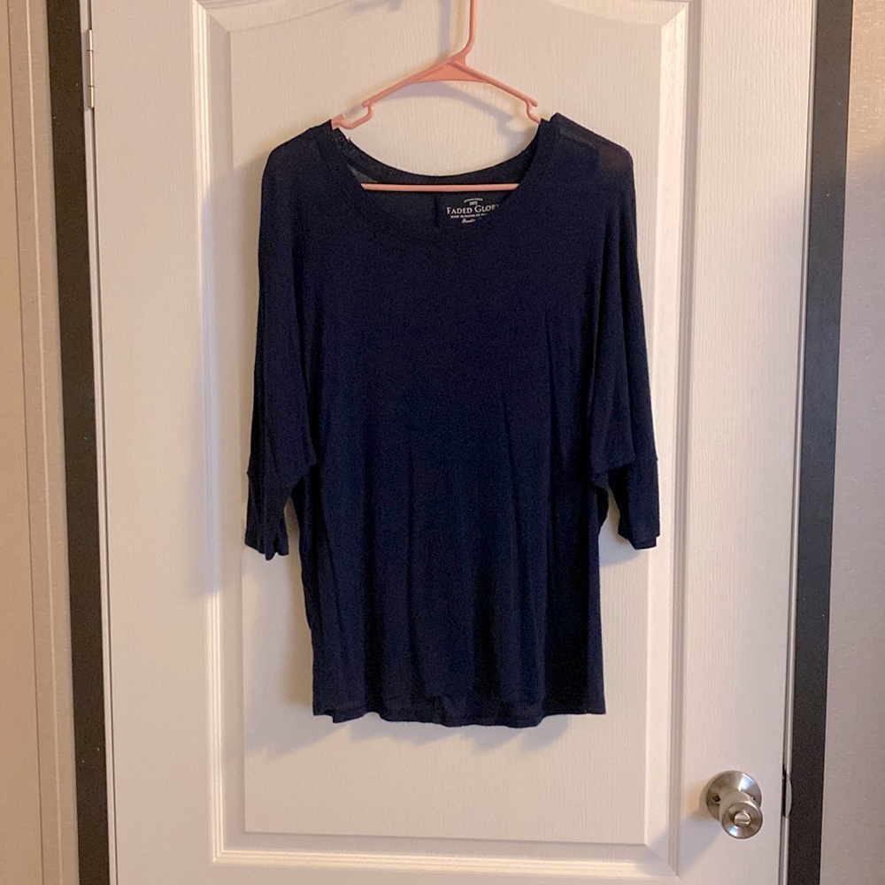 Faded Glory Navy Blue Blouse